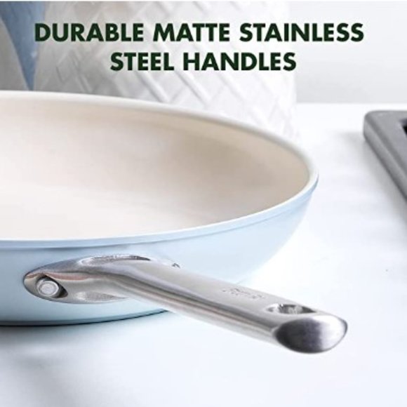 GreenPan: 11" - Hard Anodized Ceramic Nonstick Frying Pan/ Skillet (Lt Blue) - Picture 5 of 10